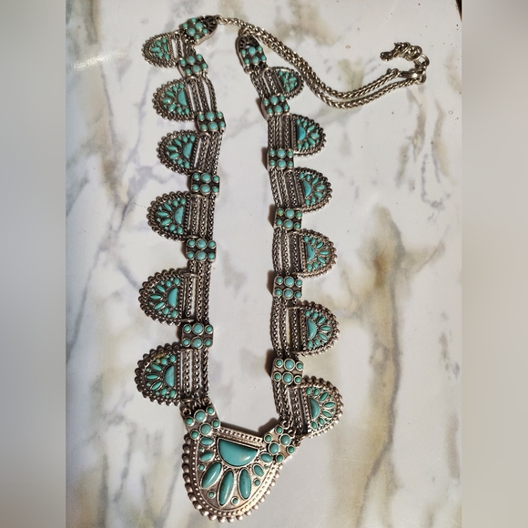 Lucky Brand Aqua and Silver Statement Necklace - Picture 6 of 10